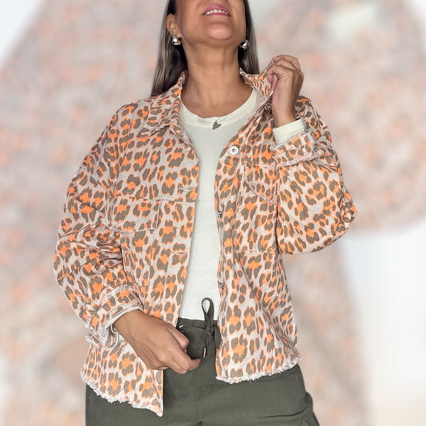 Chaqueta print naranja