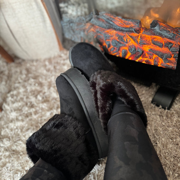 Zapatos Alaska estilo ugg negros