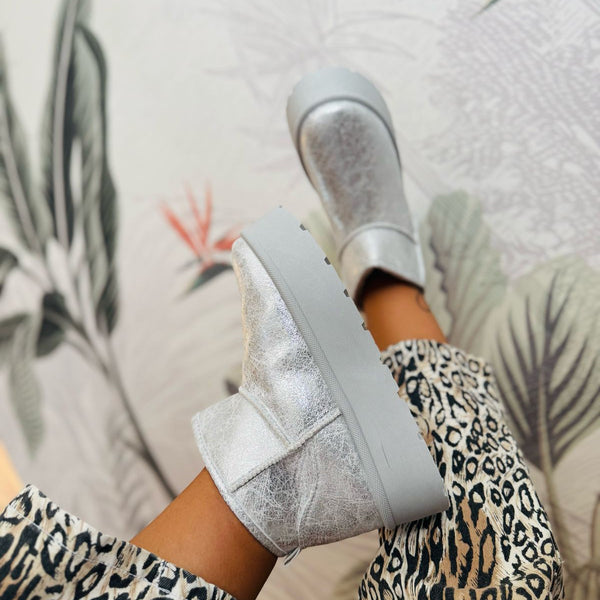 Zapatos Dalia estilo ugg Silver