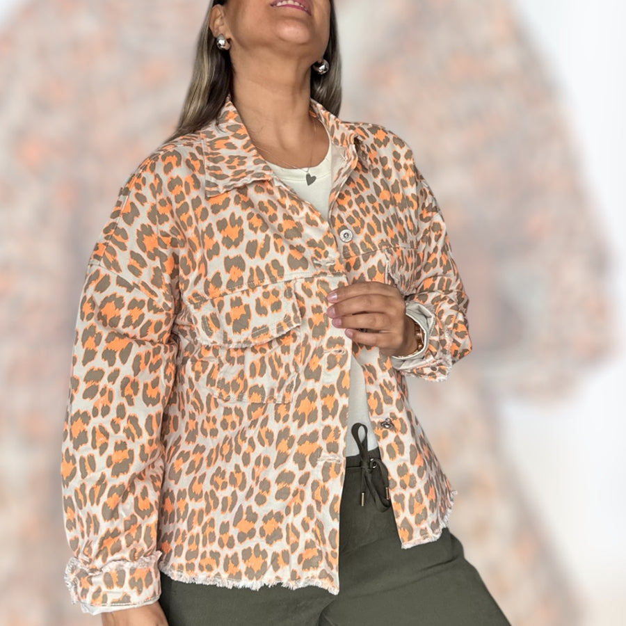 Chaqueta print naranja