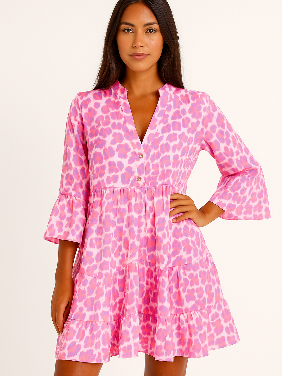 Vestido verano feliz fucsia