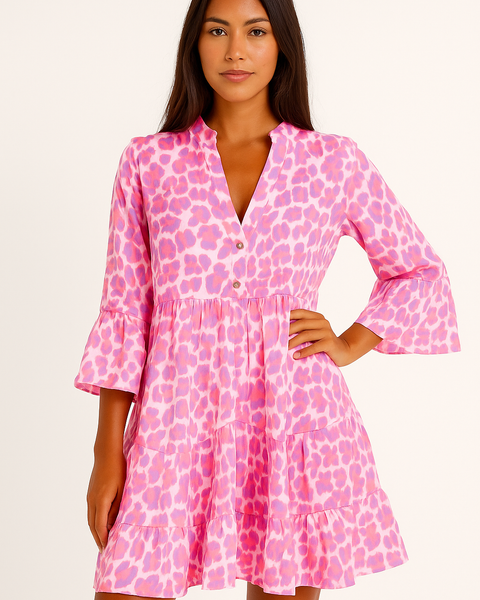 Vestido verano feliz fucsia