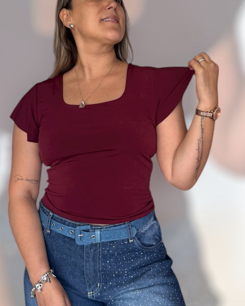 Polera Venecia burdeo