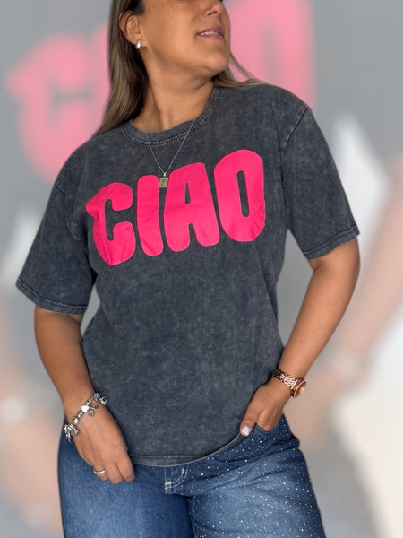 Polera CIAO gris retro