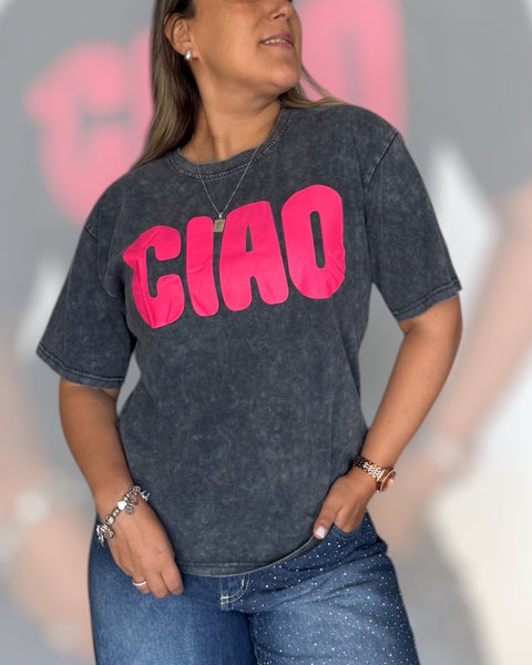 Polera CIAO gris retro