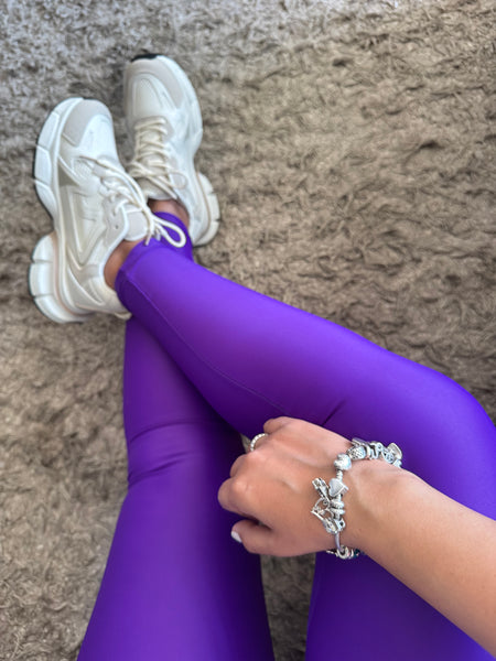 Calza básica lila lycra dupont