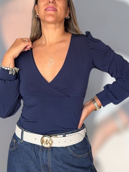 Crop top Mai azul marino