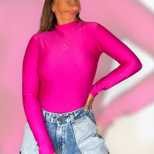 Body Luciana hombro liso fucsia