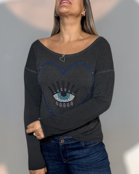 Polera ojo azul