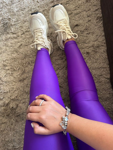 Calza básica lila lycra dupont