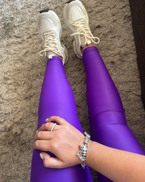 Calza básica lila lycra dupont
