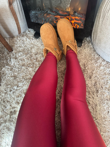 Calza básica burdeo lycra dupont