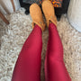 Calza básica burdeo lycra dupont