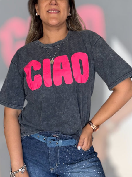 Polera CIAO gris retro