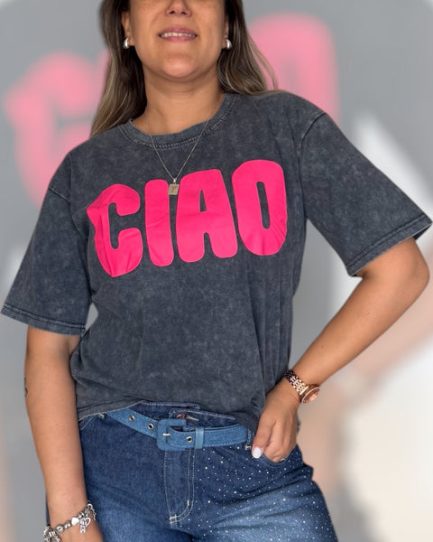 Polera CIAO gris retro