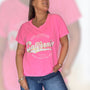 Polera California rosa neón