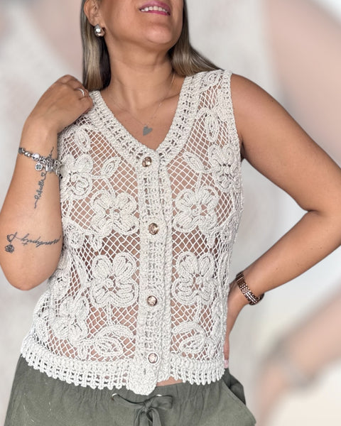 Chaleco Positano beige