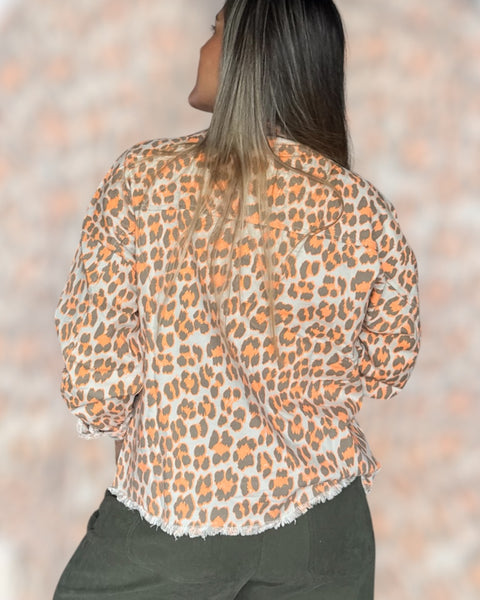 Chaqueta print naranja