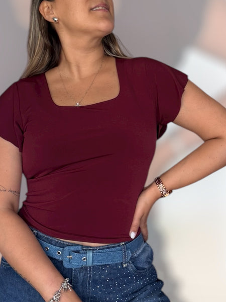 Polera Venecia burdeo