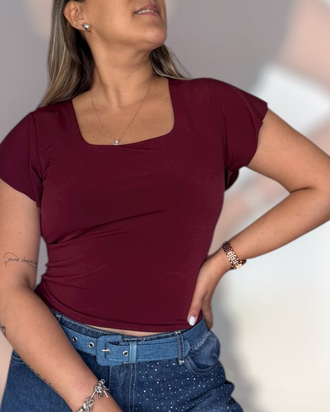 Polera Venecia burdeo