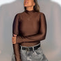 Polera Lu chocolate hombros lisos