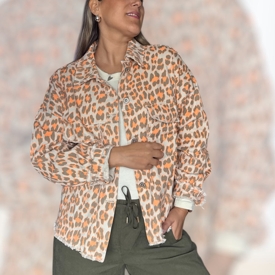 Chaqueta print naranja