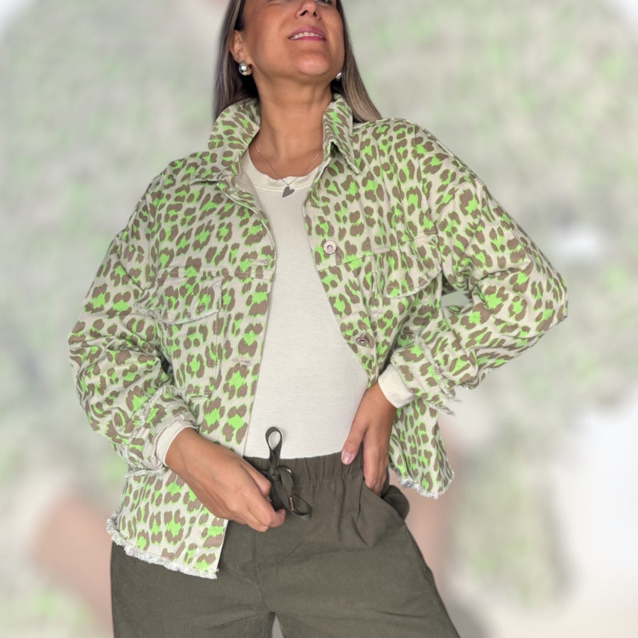 Chaqueta print verde