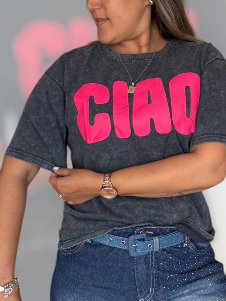 Polera CIAO gris retro