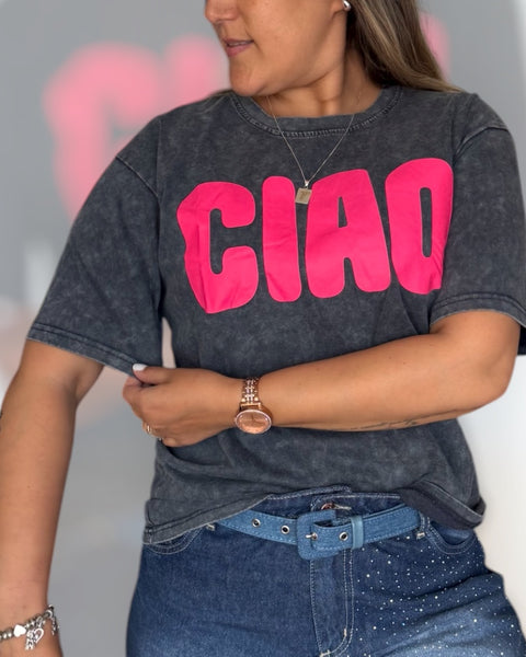 Polera CIAO gris retro