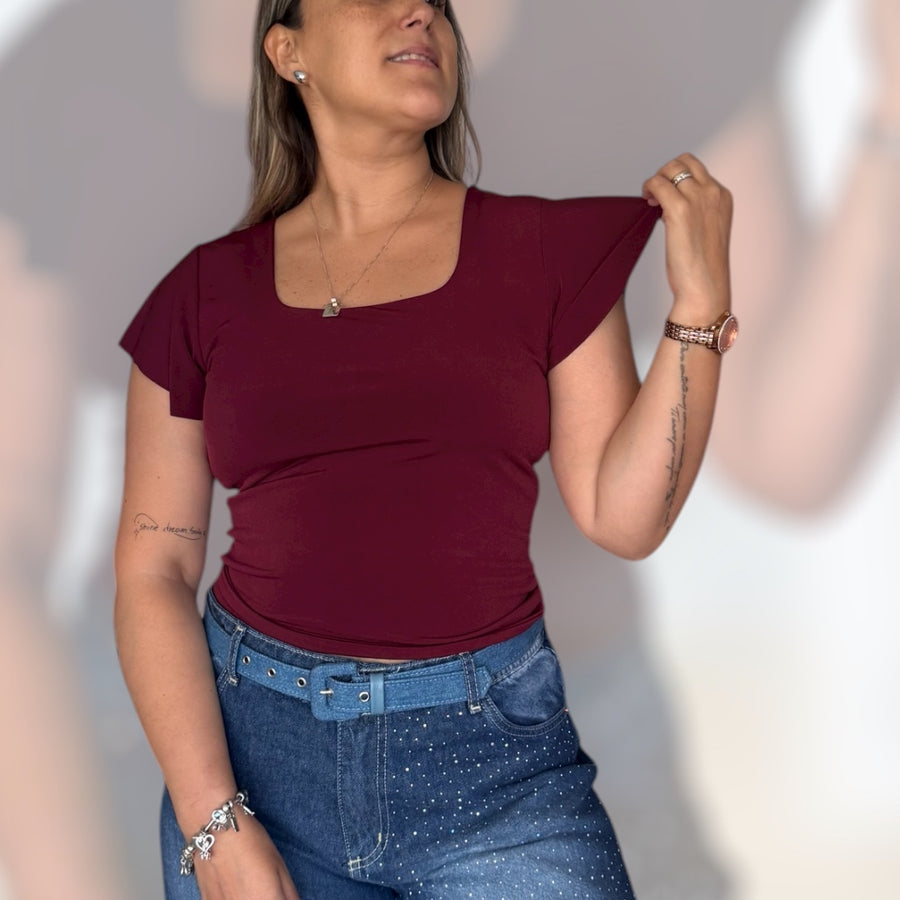 Polera Venecia burdeo