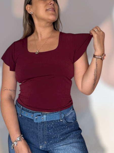 Polera Venecia burdeo