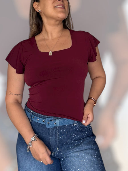 Polera Venecia burdeo