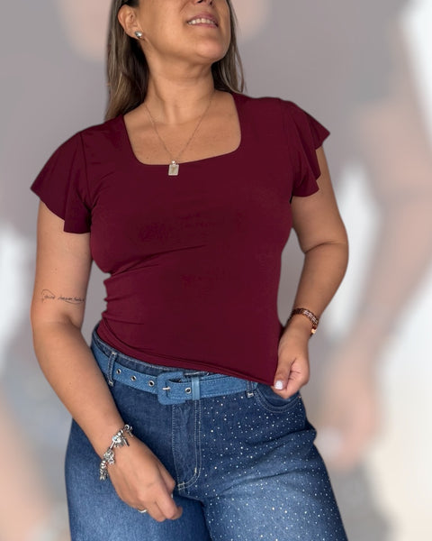 Polera Venecia burdeo