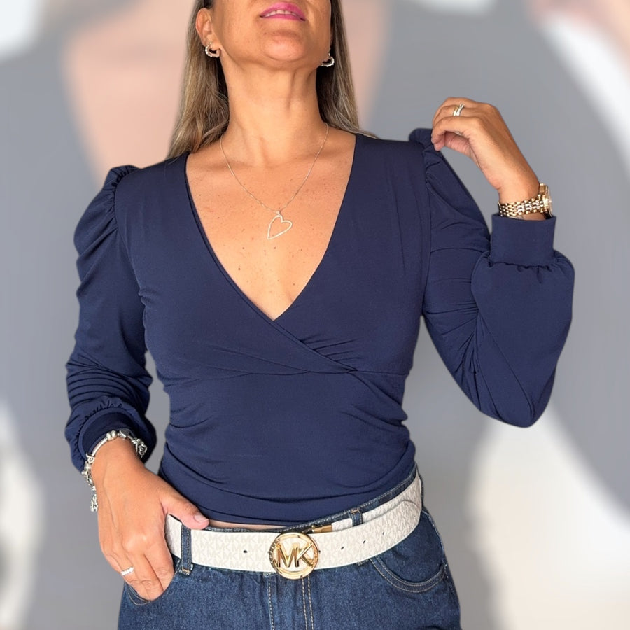 Crop top Mai azul marino