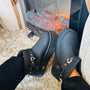Zapatos Alelí estilo ugg negro ECO CUERO