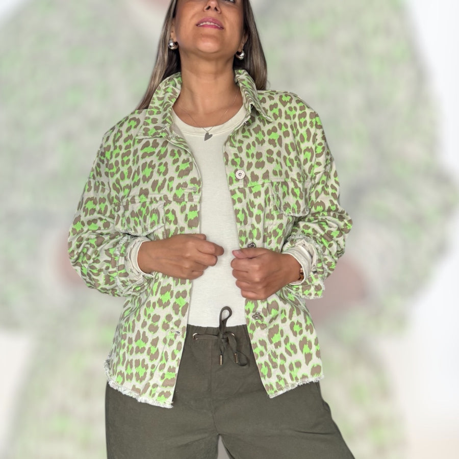 Chaqueta print verde