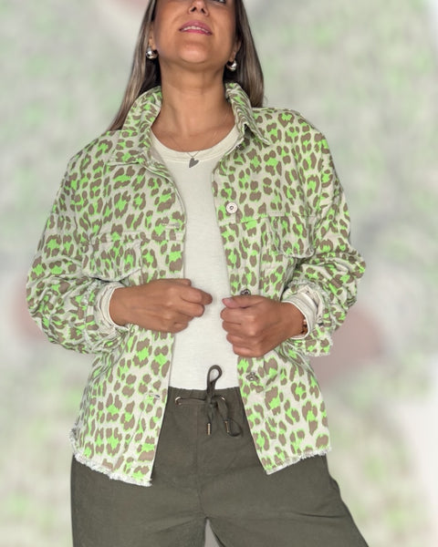 Chaqueta print verde
