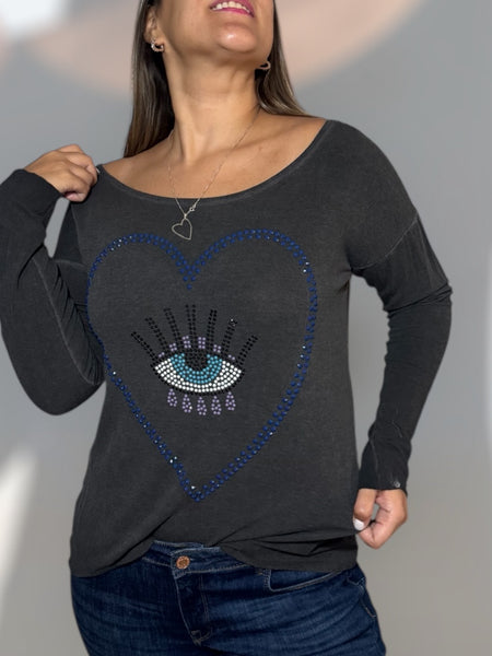 Polera ojo azul
