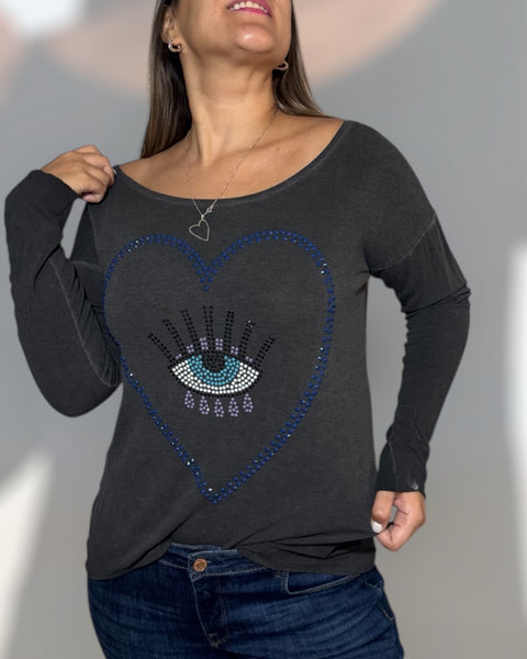 Polera ojo azul