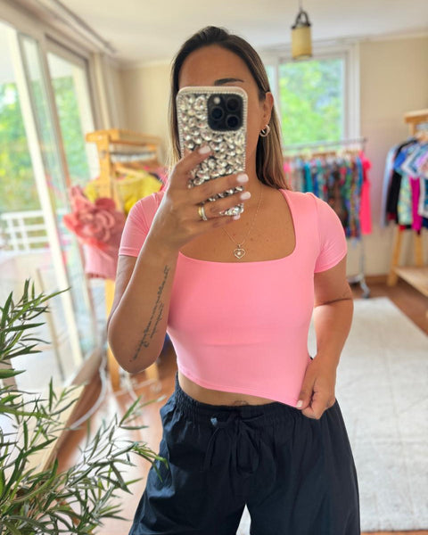 Crop top Tailandia rosado pastel