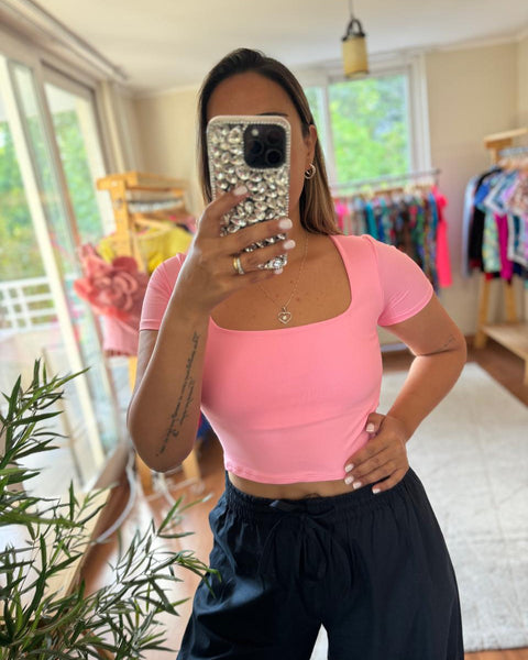 Crop top Tailandia rosado pastel