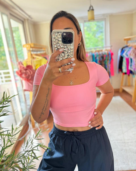 Crop top Tailandia rosado pastel