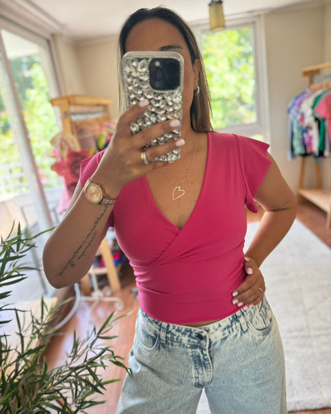 Crop top Mai fucsia