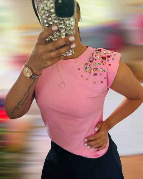 Polera Cristal rosado