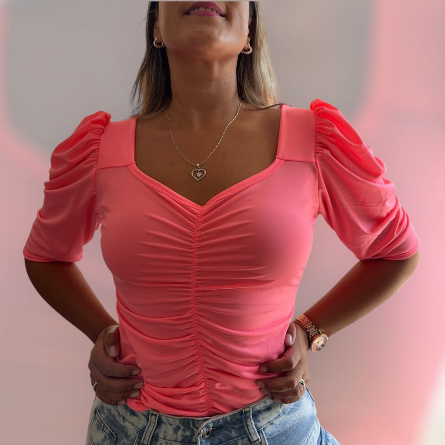 Polera Eva Rosa neón