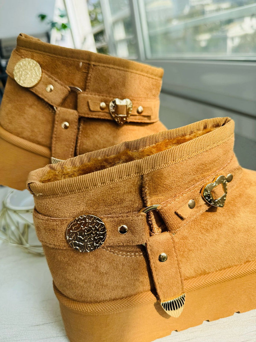Zapatos Alelí estilo ugg camel