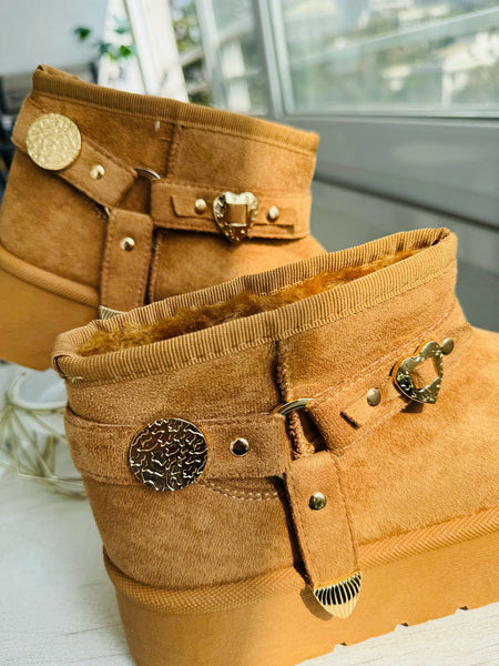 Zapatos Alelí estilo ugg camel